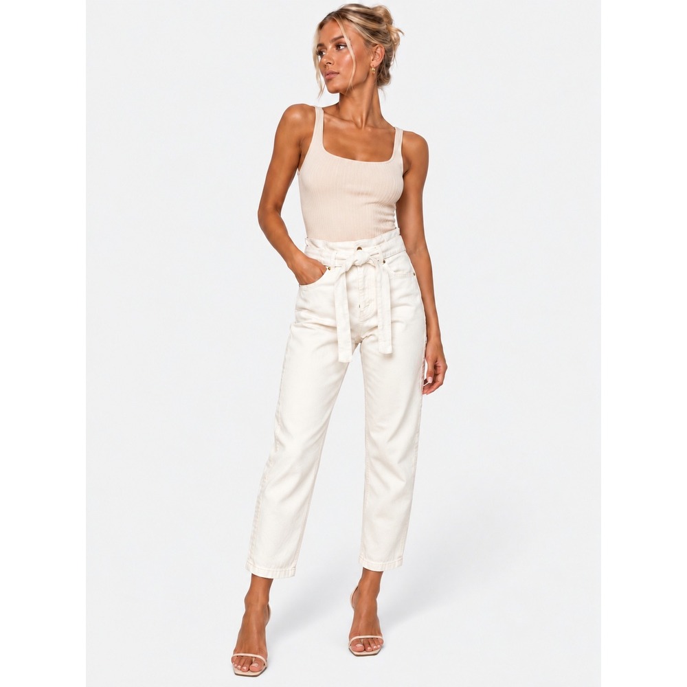 FRAME Blanc White High Rise Straight Leg Jeans 25